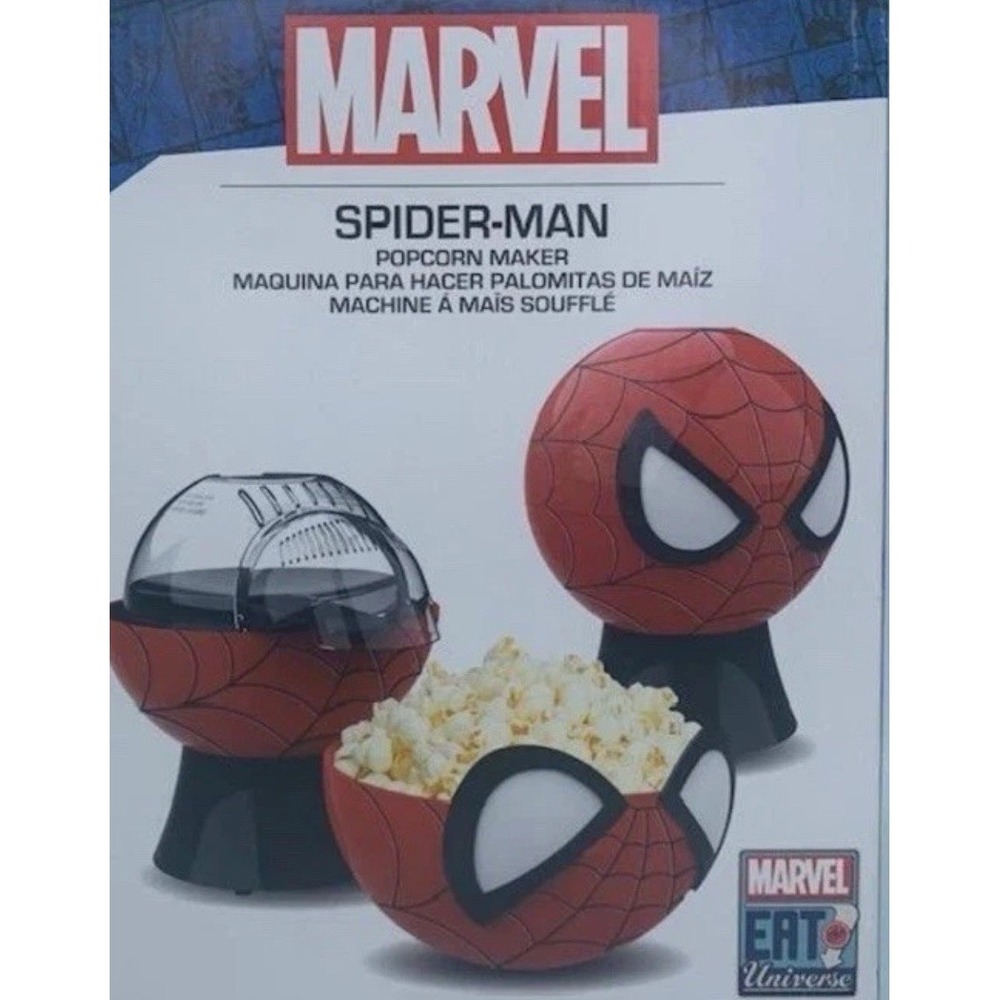 Marvel Spider-Man Popcorn Maker Uncanny Brands - Uses Hot Air - Lid Serving Bowl